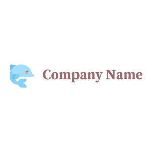 Pink And Blue Dolphin on a White background - Tiere & Haustiere
