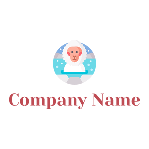 Snow monkey logo on a White background - Animali & Cuccioli