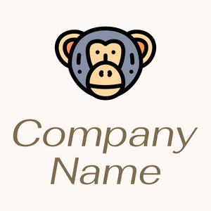 Outlined Chimpanzee on a Seashell background - Tiere & Haustiere