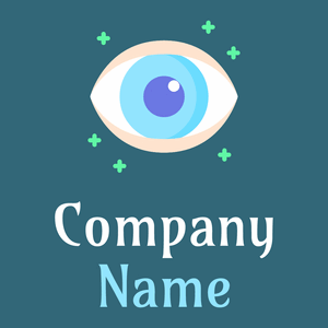 Eye logo on a Blumine background - Hospital & Farmácia