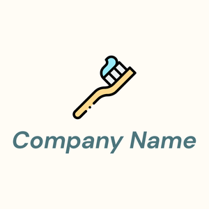 Brush teeth logo on a Floral White background - Médicale & Pharmaceutique