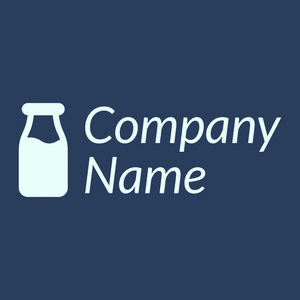 Milk bottle logo on a Catalina Blue background - Agricultura