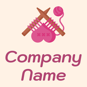 Knitting logo on a Seashell background - Entretenimento & Artes