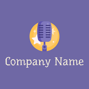 Microphone logo on a Scampi background - Arte & Entretenimiento