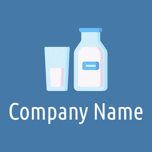 Milk logo on a Steel Blue background - Agricultura