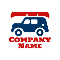 Canoa en el logo del coche - Viajes & Hoteles Logotipo