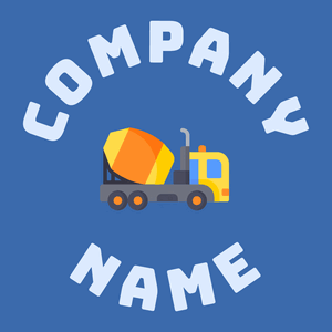 Concrete mixer logo on a Lochmara background - Construcción & Herramientas