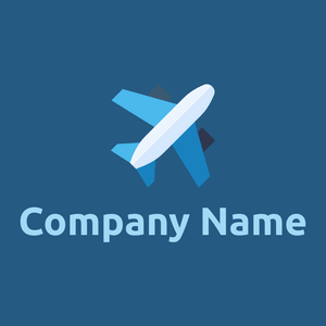 Plane logo on a Bahama Blue background - Viajes & Hoteles