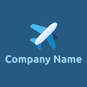 Plane logo on a Bahama Blue background - Reizen & Hotel