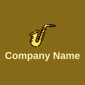 Gold Saxophone logo on a Golden Brown background - Entretenimento & Artes