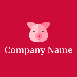 Carnation Pink Pig on a Crimson background - Arte & Entretenimiento