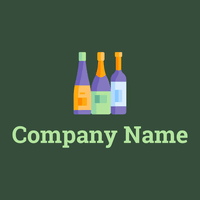 Moody Blue Wine bottle on a Goblin background - Eten & Drinken