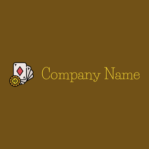 Poker cards logo on a Raw Umber background - Entretenimento & Artes