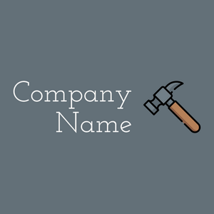 Hammer logo on a Blue Bayoux background - Costruzioni & Strumenti