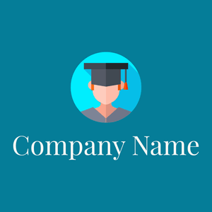 Aqua Graduate on a Eastern Blue background - Éducation