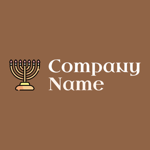 Menorah on a Dark Tan background - Religión