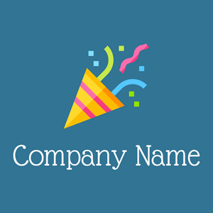 Confetti logo on a Lochmara background - Abstrakt