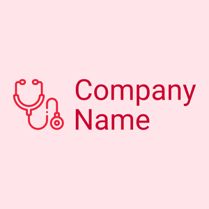 Stethoscope logo on a Misty Rose background - Hospital & Farmácia
