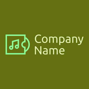Music album logo on a green background - Abstract