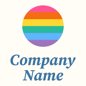 Rainbow flag logo on a Floral White background - Computer