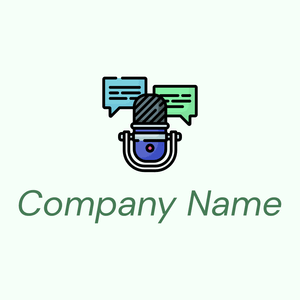 Podcast logo on a Mint Cream background - Comunicaciones