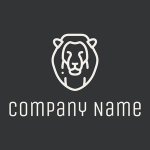 Lion logo on a Cod Grey background - Animali & Cuccioli