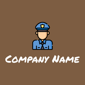 Policeman logo on a Dark Wood background - Sécurité