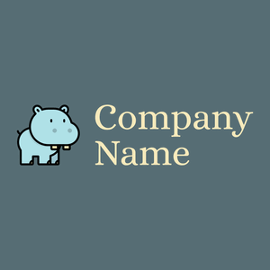 Hippopotamus logo on a Blue Bayoux background - Animales & Animales de compañía