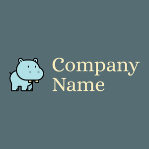 Hippopotamus logo on a Blue Bayoux background - Tiere & Haustiere
