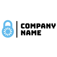 Logotipo con candado azul - Seguridad Logotipo