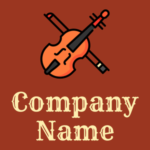 Violin logo on a Mandarian Orange background - Entertainment & Arts