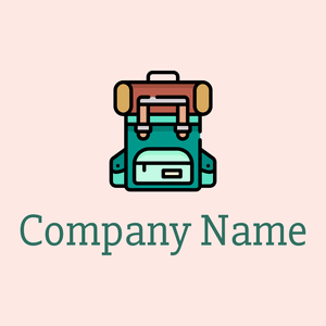 Green Backpack on a Misty Rose background - Viagens & Hotel