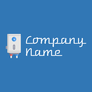 Water boiler logo on a Lochmara background - Pulizia & Manutenzione