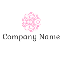 Pink flower mandala logo - Floral