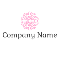 Logo mandala flor rosa - Floral Logotipo