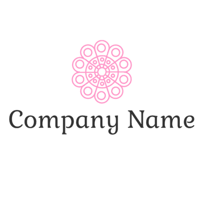 Logo mandala flor rosa - Abstracto Logotipo