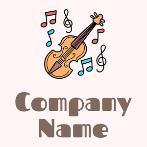 Cartoon Violin logo on a Snow background - Arte & Entretenimiento