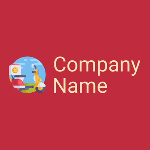 Food delivery logo on a Brick Red background - Auto & Voertuig