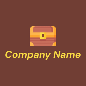 Treasure chest logo on a Metallic Copper background - Abstracto