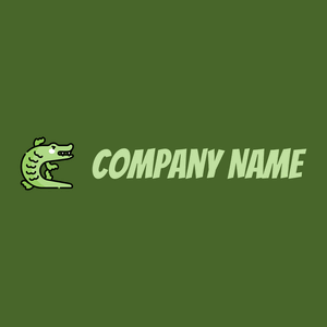 Crocodile logo on a Green Leaf background - Animales & Animales de compañía