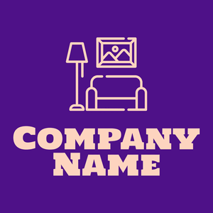 Interior design logo on a Persian Indigo background - Architektur