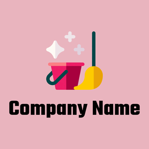 Mop logo on a Chantilly background - Limpieza & Mantenimiento