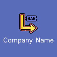 Neon logo on a Chetwode Blue background - Abstrato