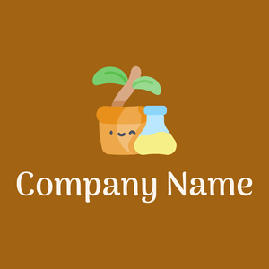 Botanic logo on a Golden Brown background - Floral