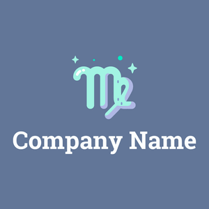 Virgo logo on a Waikawa Grey background - Abstracto