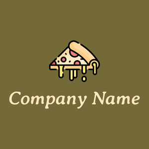 Pizza logo on a Yellow Metal background - Alimentos & Bebidas