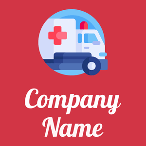 Alice Blue Ambulance on a Brick Red background - Medical & Pharmaceutical
