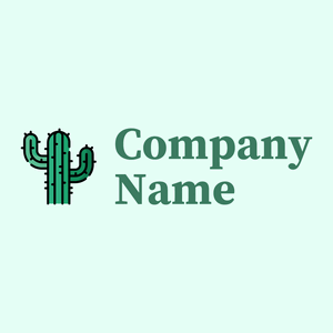 Cactus logo on a Mint Cream background - Floral