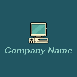 Computer logo on a Astronaut Blue background - Abstrait