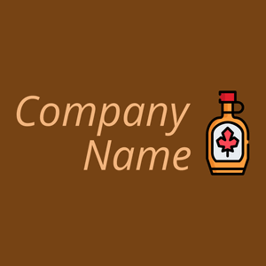 Maple syrup logo on a Raw Umber background - Essen & Trinken